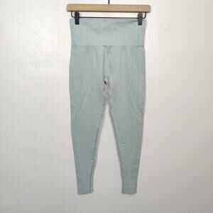 Set Active Sculptflex Leggings Womens Medium‎ Sea Glass Green Seamless Knit Gym